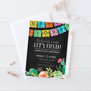 Mexican Fiesta Invitation, DIGITAL DOWNLOAD Printable Succulent Cactus Party Invite Engagement Birthday Anniversary Invite Cinco De Mayo MF1