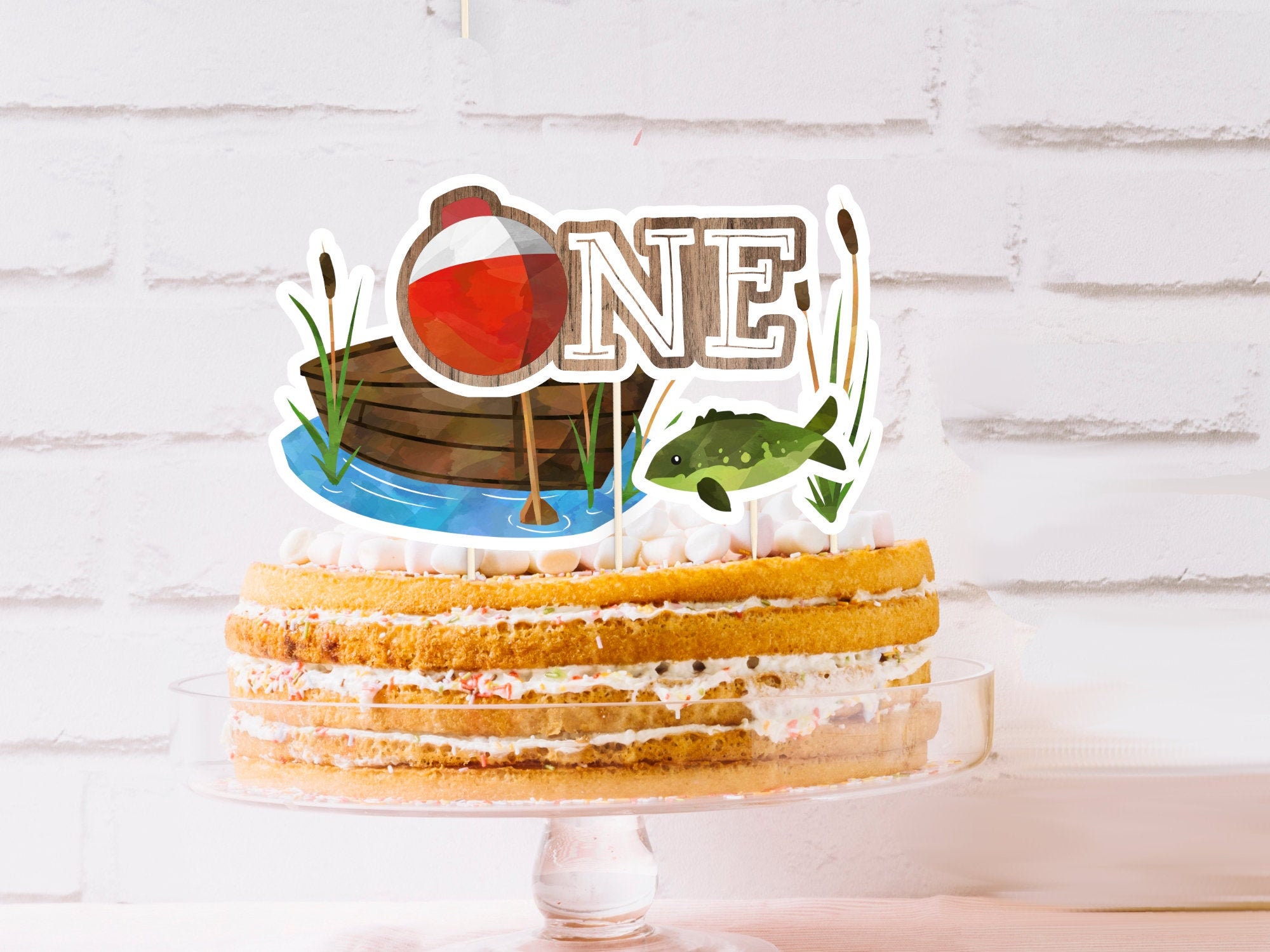 The Big One Fishing Birthday Party Theme Cake Bunting Cupcake