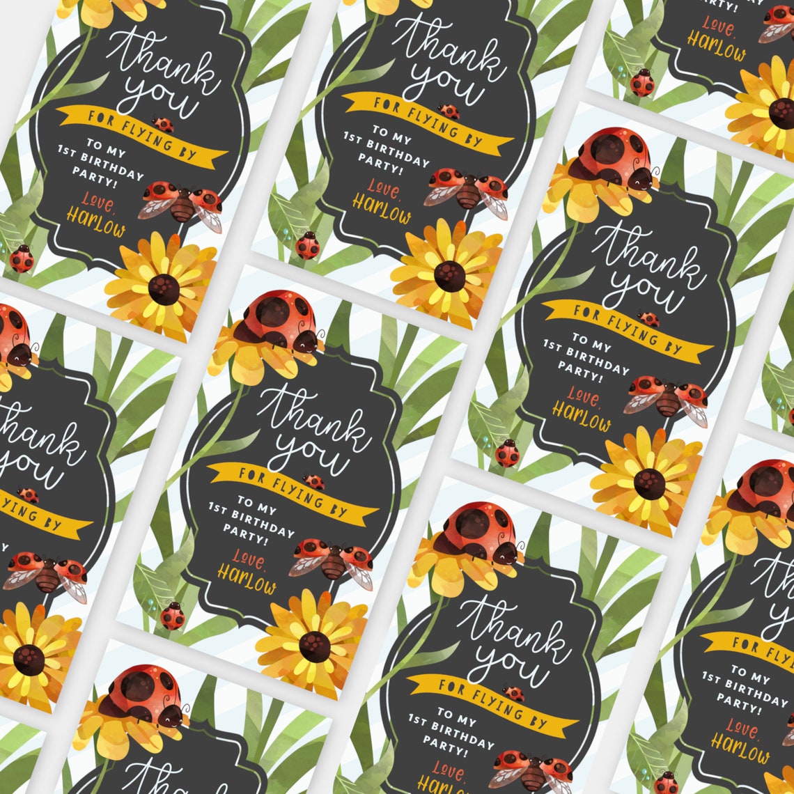 Ladybug Favor Tag PRINTABLE Ladybird Themed 1st First - Etsy