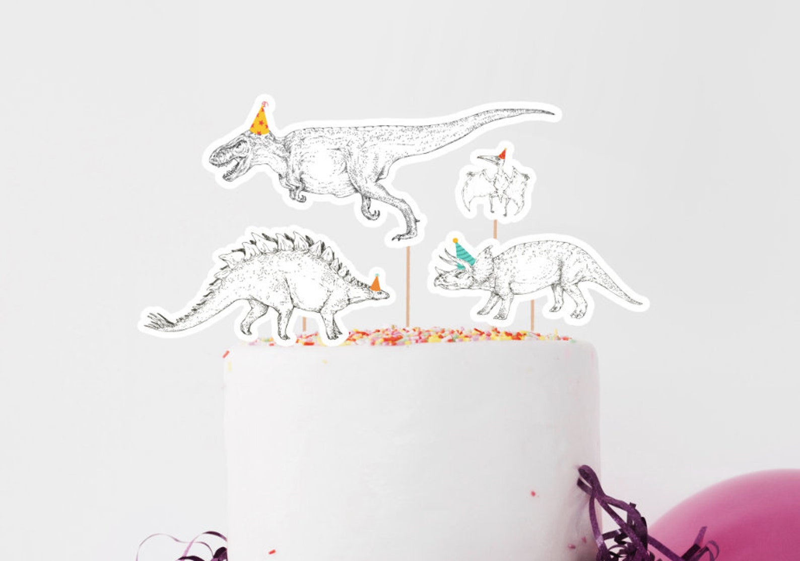 Dinosaur Cake Toppers INSTANT DIGITAL DOWNLOAD Printable | Etsy