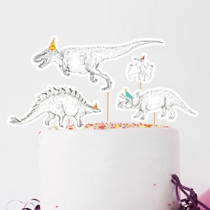 Dinosaur Cake Toppers, INSTANT DIGITAL DOWNLOAD, Printable Dinosaur ...