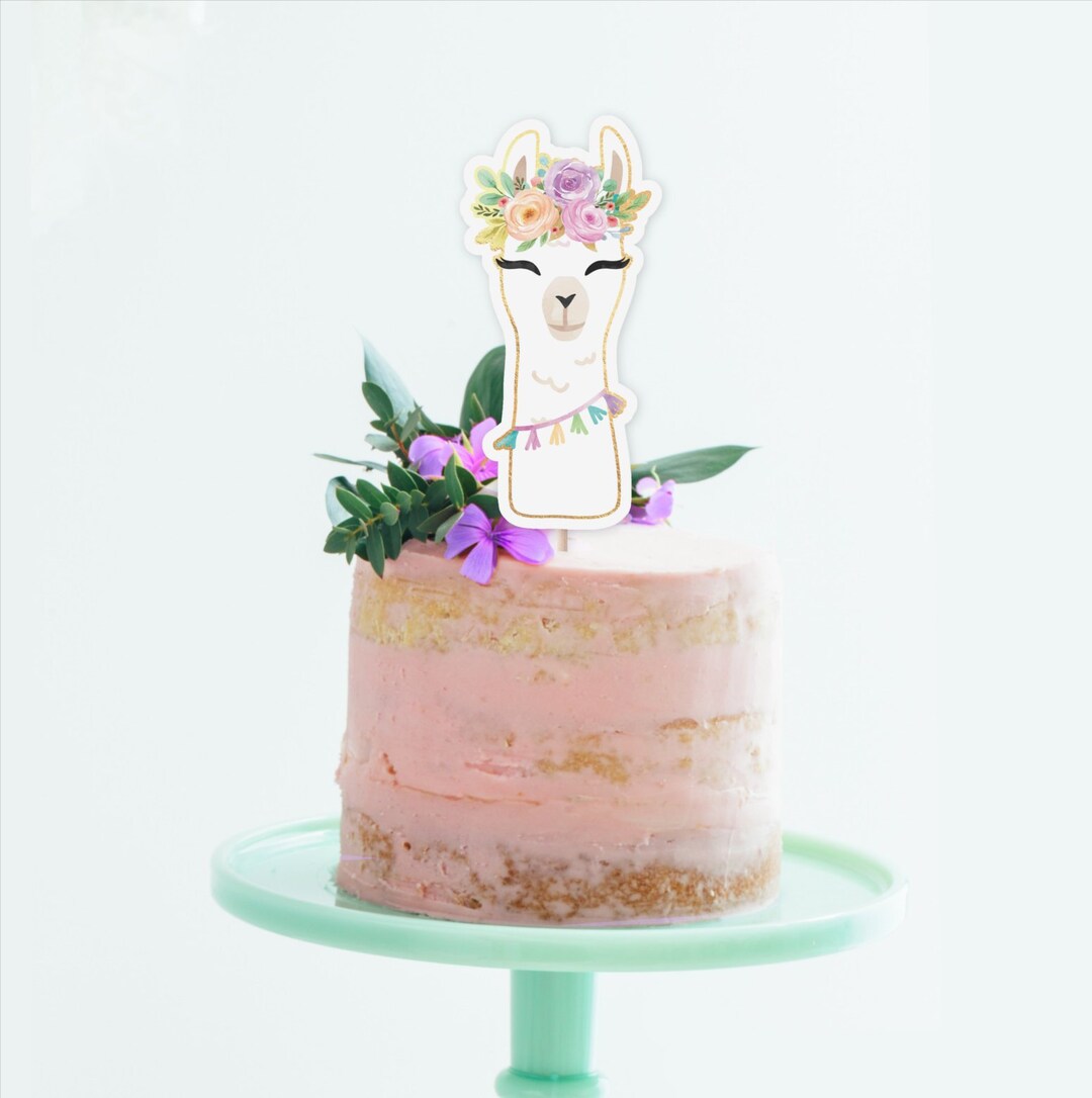 Llama Head Cake Topper, INSTANT DIGITAL DOWNLOAD, Printable Girl's ...