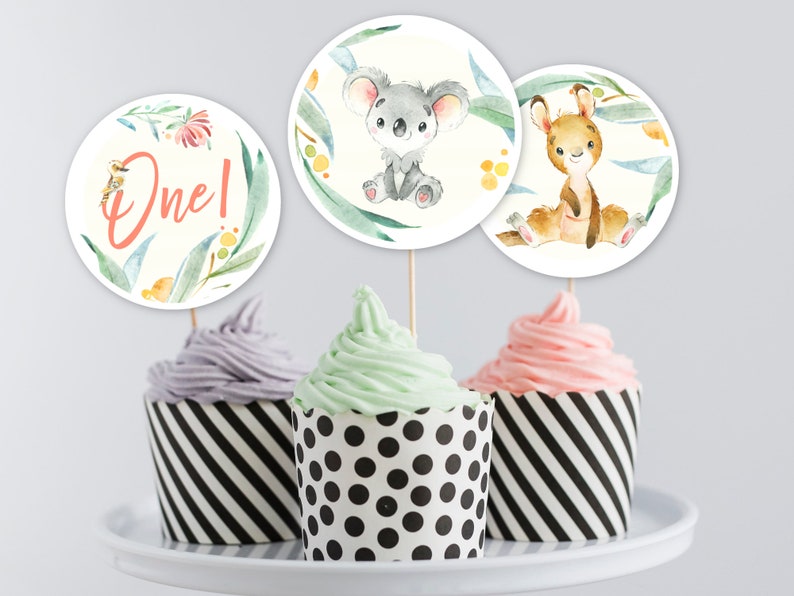 Australian Animal Cupcake Toppers PRINTABLE Native Koala Etsy