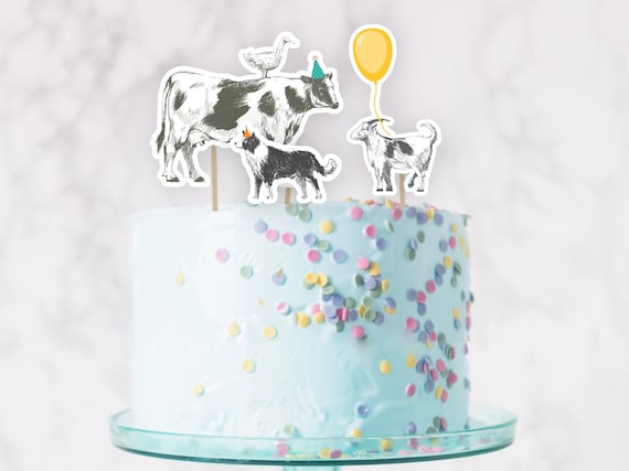 Farm Cake Toppers INSTANT DIGITAL DOWNLOAD Printable Party | Etsy