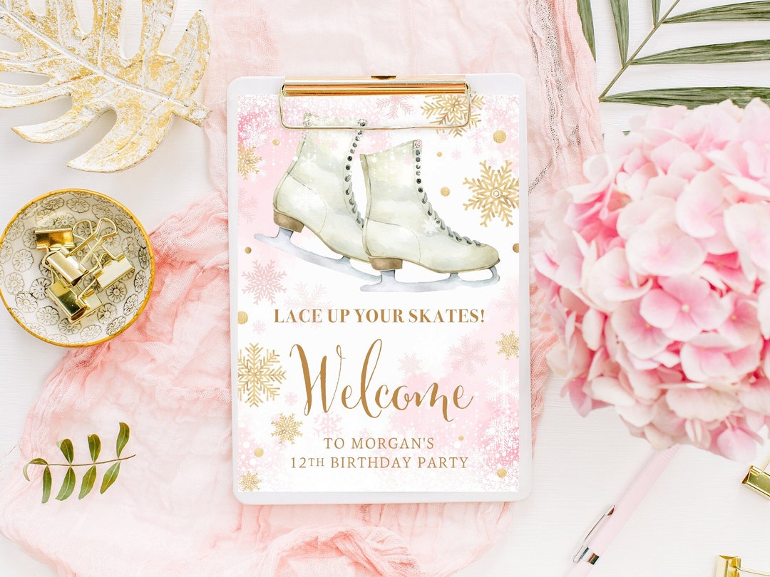 20 Inviti Per Festa Di Pattinaggio Sul Ghiaccio Con Buste – Formato A6, Cartoncino 300g/m², Doppia Faccia, Stampa UK – Tema Rosa Per Ragazze - 3