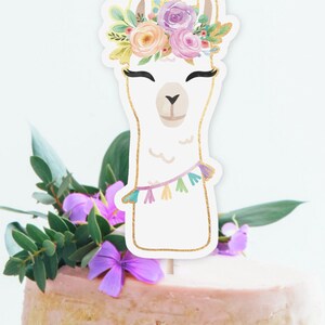 Llama Head Cake Topper, INSTANT DIGITAL DOWNLOAD, Printable Girl's ...