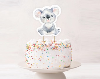 Koala Cake Topper, SOFORTIGER DIGITALER DOWNLOAD, druckbares Party-Dekor mit einheimischen Tieren, geschlechtsneutrale Cupcake-Ausschnitte, KO1