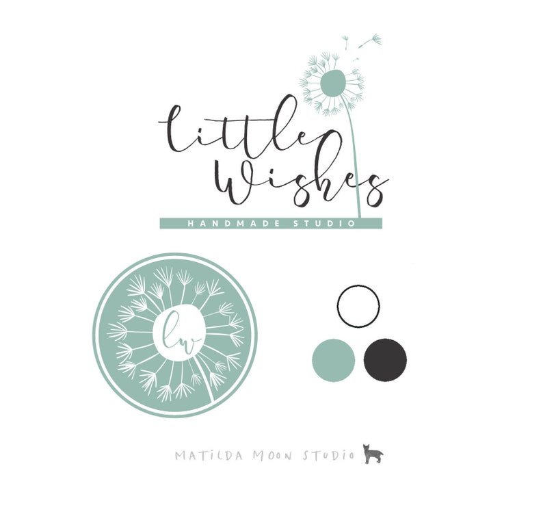 Dandelion Logo Premade Logo Design Small Business Branding Etsy