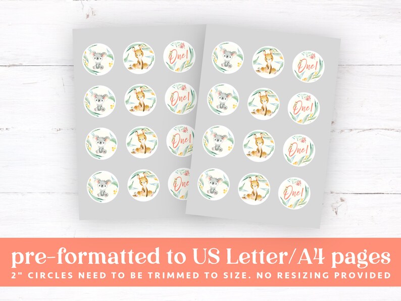 Australian Animal Cupcake Toppers PRINTABLE Native Koala Etsy