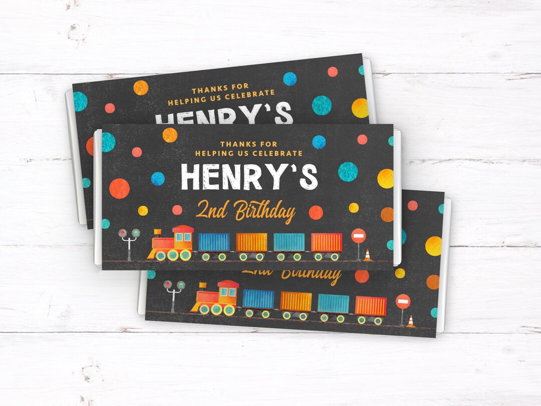 Train Wrapper Pattern Train Theme Chocolate Wrapper, PRINTABLE, Digital File Chugga Choo Two ...