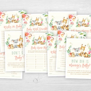 Australian Animal Themed Baby Shower INSTANT DOWNLOAD Native Aussie Digital Games Pack, Neutral Koala Sprinkle Printable Wishes For Baby NA1