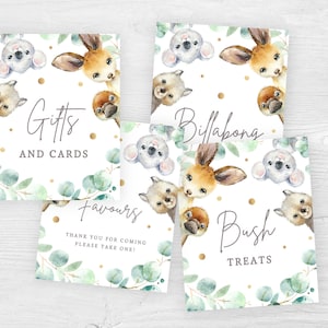 Australian Animal Party Signs PRINTABLE Native Australian Theme 1st Birthday Baby Shower Digital Decoration Koala Kangaroo Instant Decor NA2