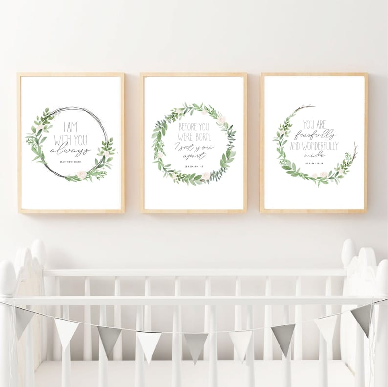 Nursery Wall Art Set PRINTABLE Pink Floral Watercolor Etsy