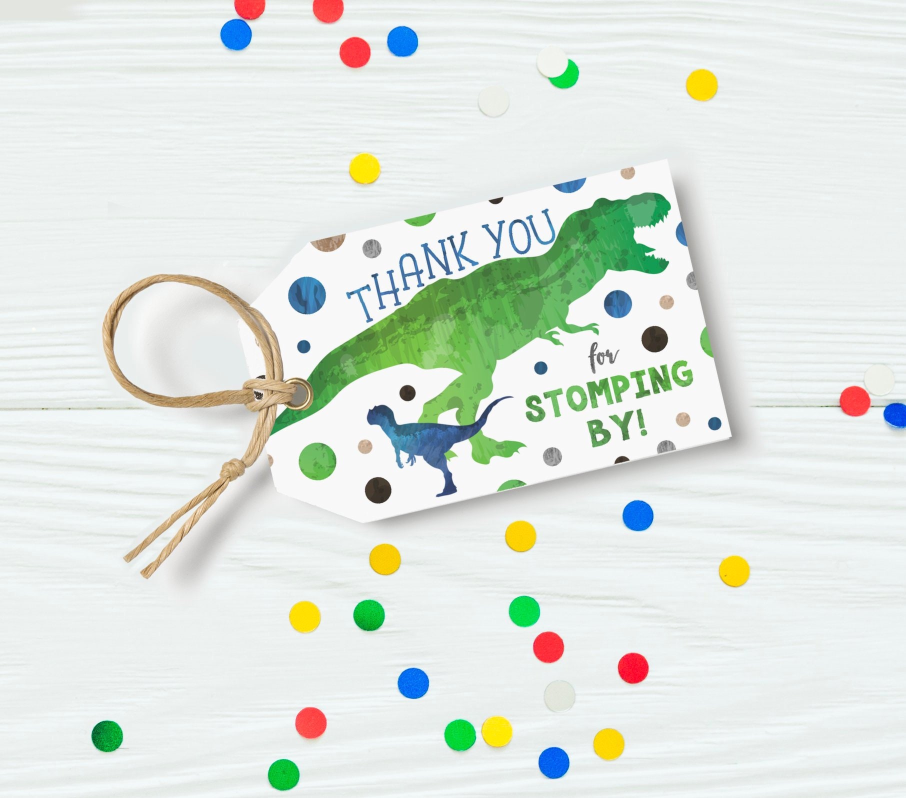 Dinosaur Thank You Tag PRINTABLE Thank You For Stomping By | Etsy