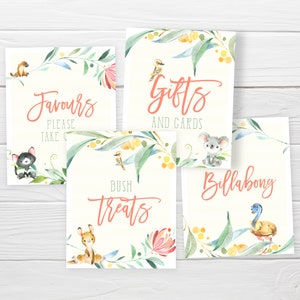 Australian Animal Party Signs, PRINTABLE, Native Australian First 1st Birthday Theme Digital Decoration, Koala Kangaroo Instant Decor NA1