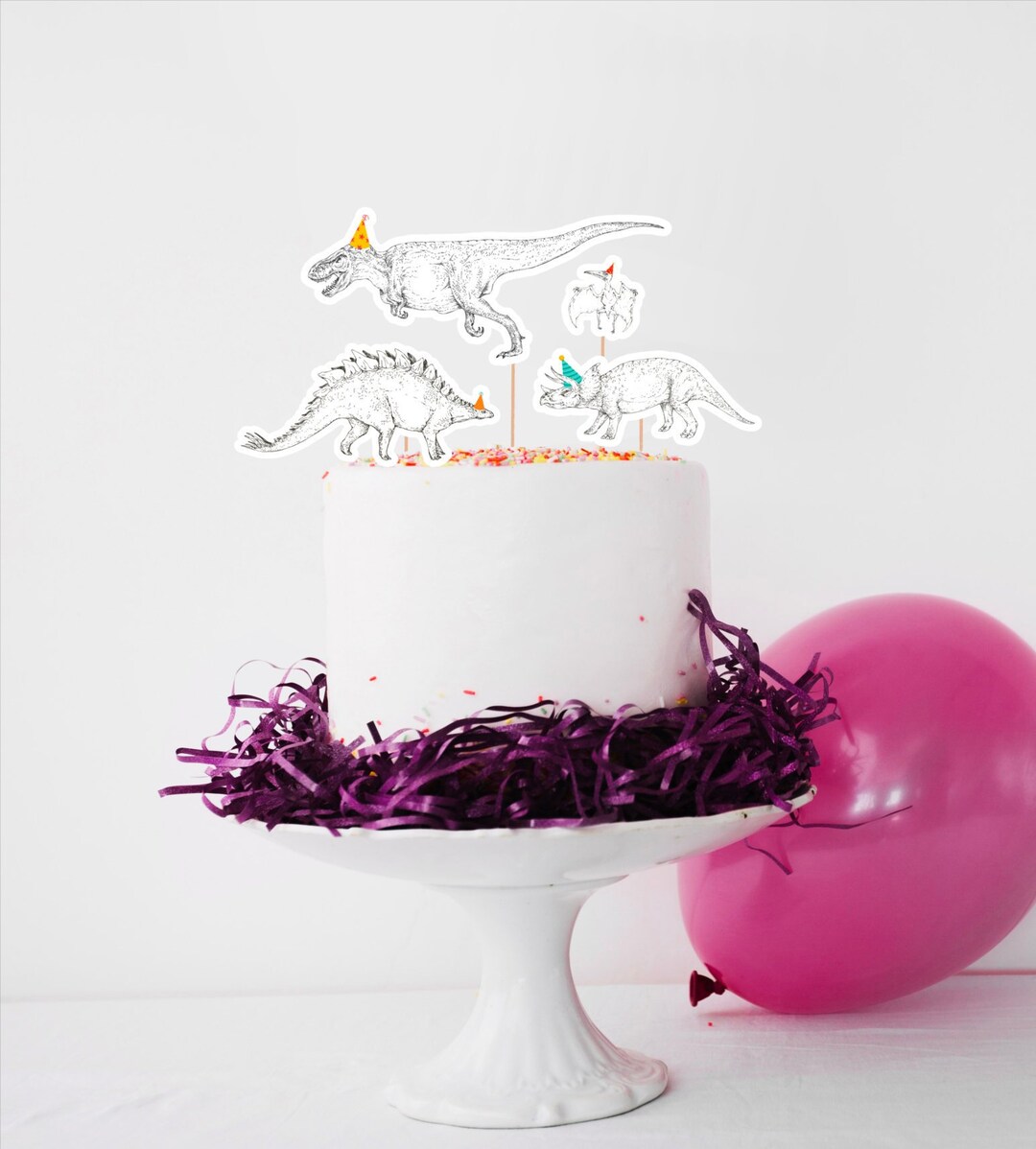Dinosaur Cake Toppers, INSTANT DIGITAL DOWNLOAD, Printable Dinosaur ...