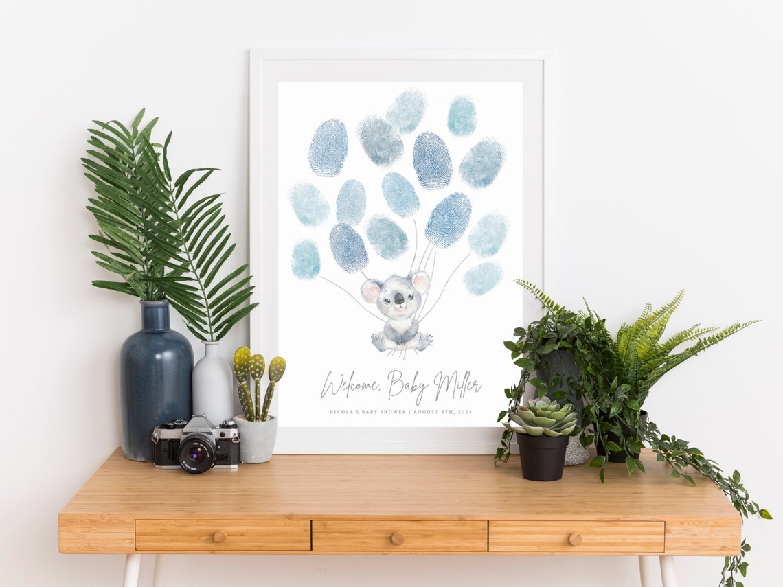 Koala Fingerprint Tree PRINTABLE Personalised Balloon Etsy
