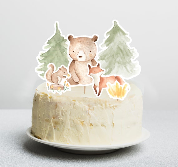 Woodland Cake Toppers, INSTANT DIGITAL DOWNLOAD, Printable Wild.