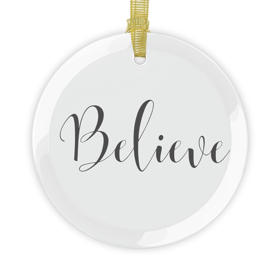 Believe Christmas Ornament Glass Ornament Believe Ornament Etsy