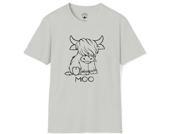 Moo T-shirt | Funny Apparel | Cow Shirt | Baby Cow Shirt | Animal Tee | I Love Cows Tshirt | Gift Tshirt | Friends Tee | Farm Cow Tee