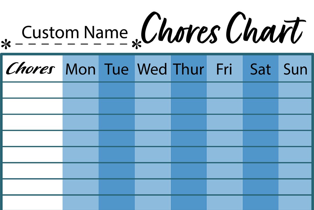 Custom Chores Chart - Etsy