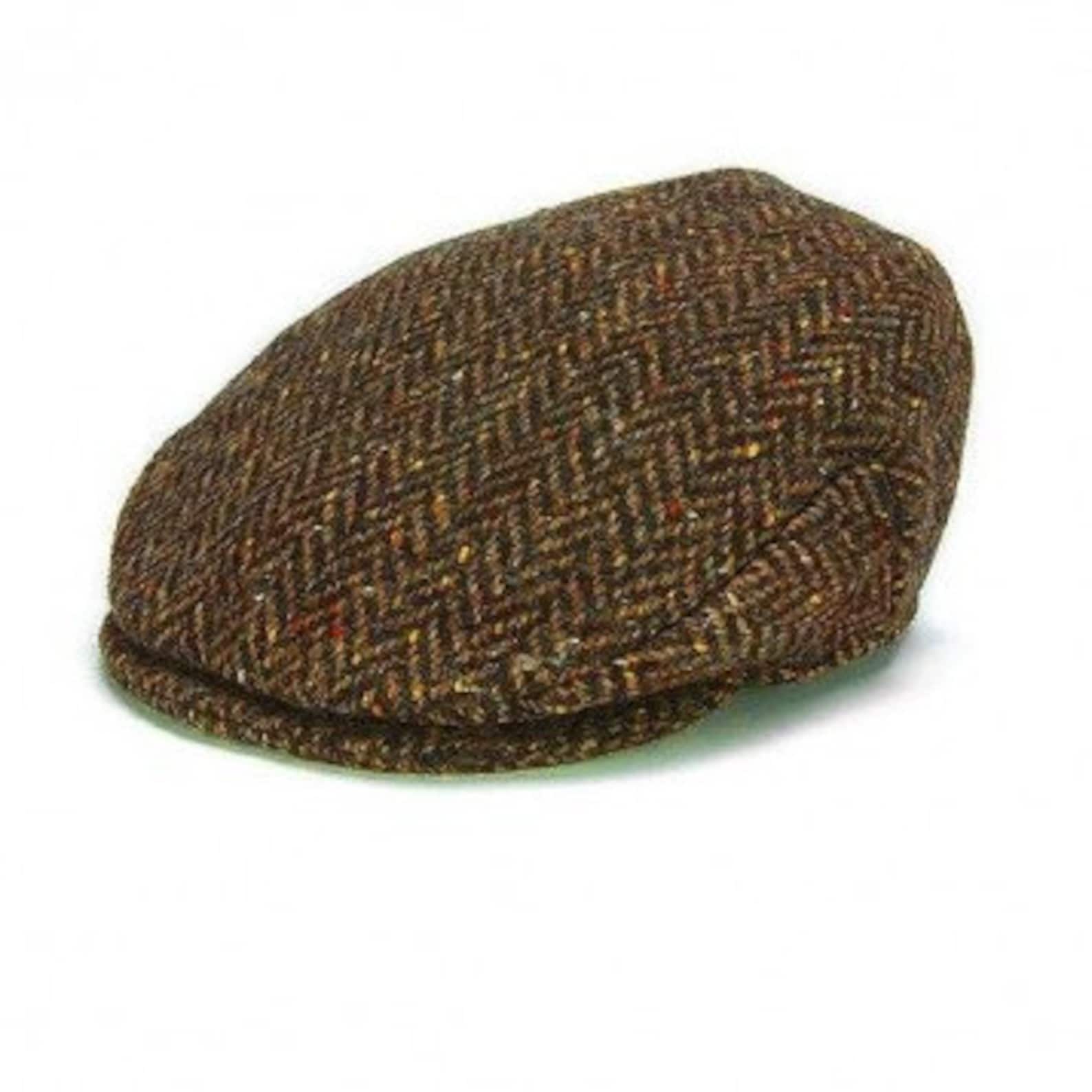 Mens Newsboy Cap 100 Irish Wool Flat Cap Scally Caps Brown Etsy