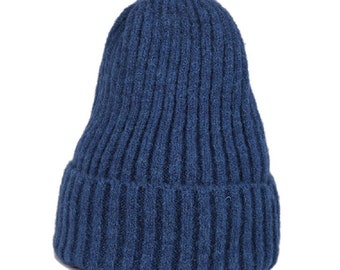 Children's Blue Knitted Beanies 2-6 years
