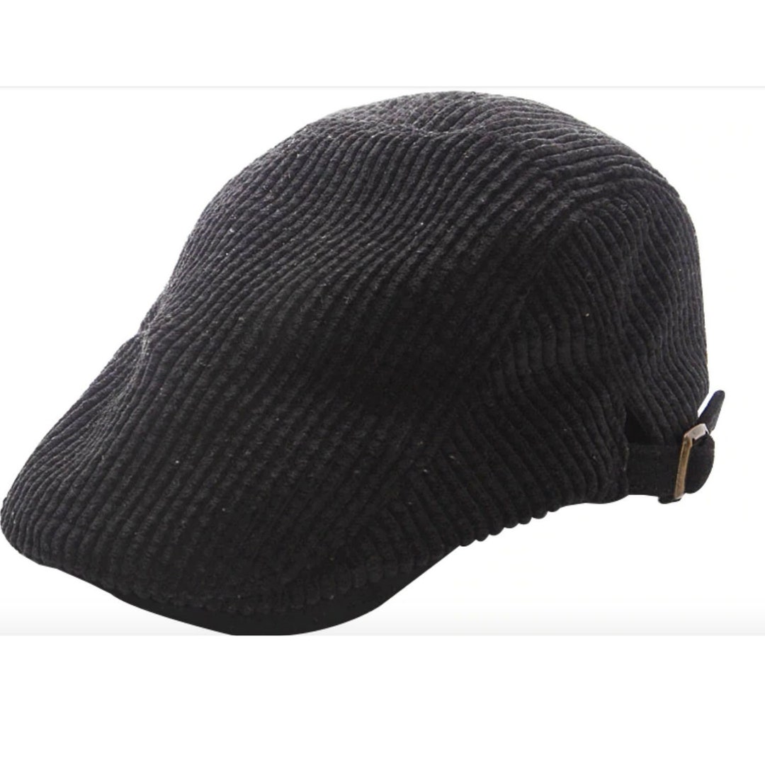 Newsboy Cap for Boys Black Corduroy Flat Cap Newsboy Cap 2