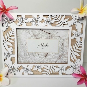 Aloha Plumeria Flower Picture Frame 5×7"/Free Shipping