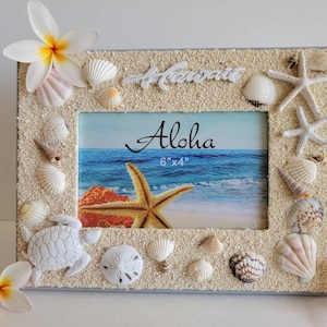 Woooden  Sandy Beach Picture Frame Hawaiian Design &quot;6×4&quot;/Free Shipping