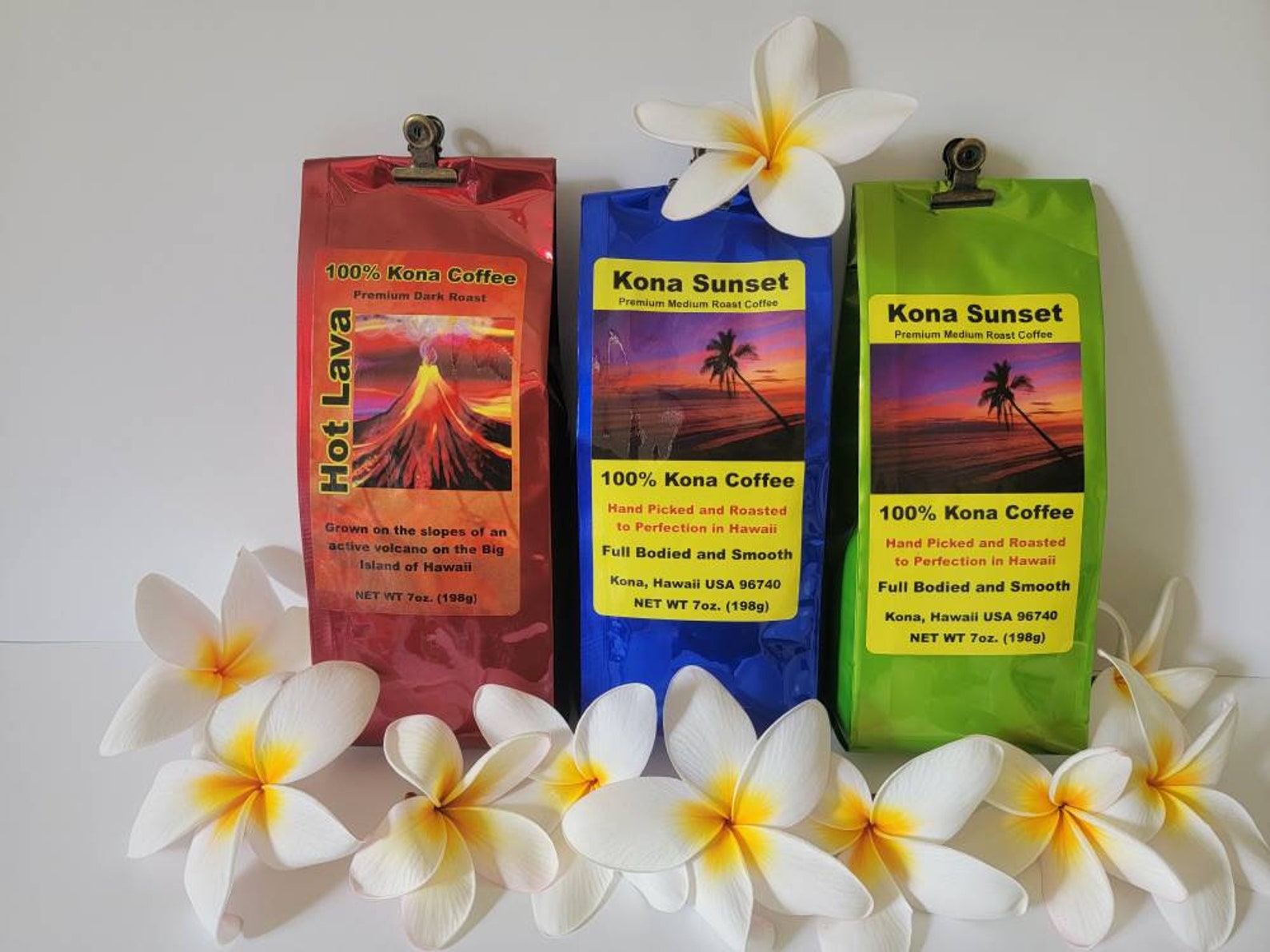 100 Kona Coffee Premium Dark Roast 7 Oz Whole Bean/free Etsy
