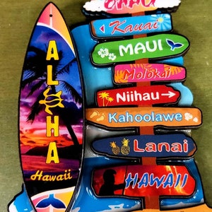 Ornament - Molokai Palm Tree Surfboard - Raw Wood Maple Ornament - Molokai Palm Tree Surfboard - Raw Wood Maple
