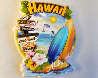 Hawaii Fridge Ceramic Magnet 2.7"×2.8"