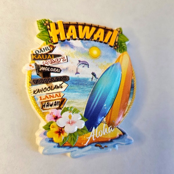 Hawaii Fridge Ceramic Magnet 2.7"×2.8"