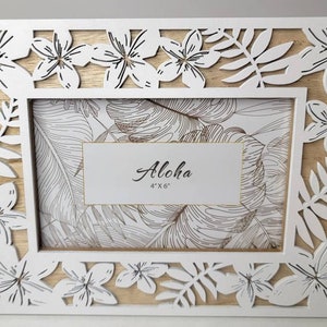 Aloha Plumeria Flower Picture Frame 4×6"/Free Shipping
