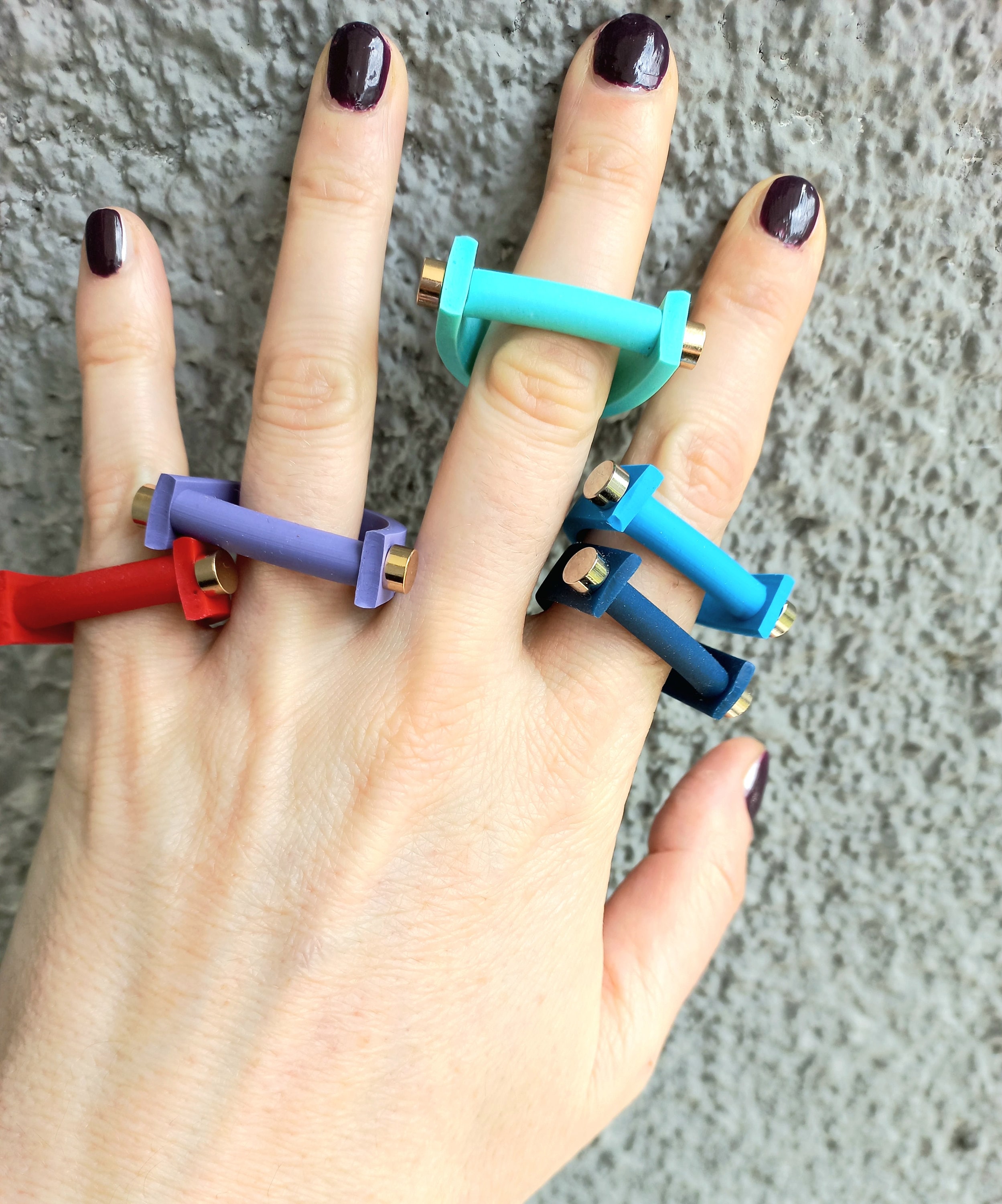 Flat Rubber Rings For Woman. Minimalism Statement Finger Ring. Etsy