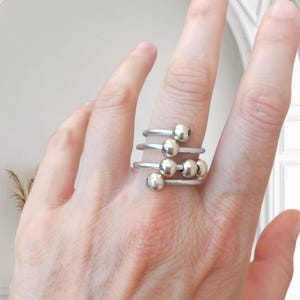 Anillo antiestrés con cuentas giratorias, ajustable, antiansiedad, para el pulgar, antipreocupación, joyería para la salud mental.