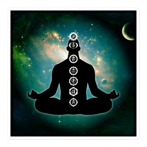 Sticker 7 chakra universum mannelijk silhouet #65