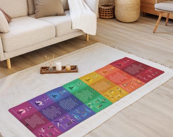 7 Chakra Yoga Poses & Affirmations Yoga Mat - 87mc