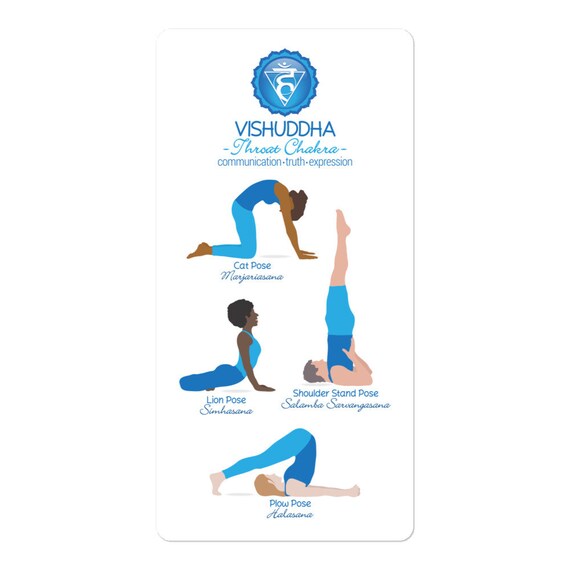 Throat Chakra Yoga poses. Young woman practicing Yoga pose. Woman workout  fitness, aerobic and exercises. Vector Illustration. Stock Vector | Adobe  Stock