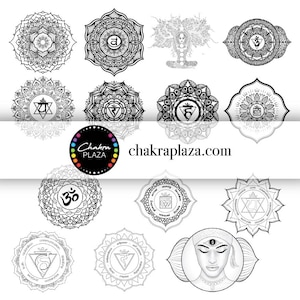 Beautiful Chakra Coloring Pages - Bundle of 30