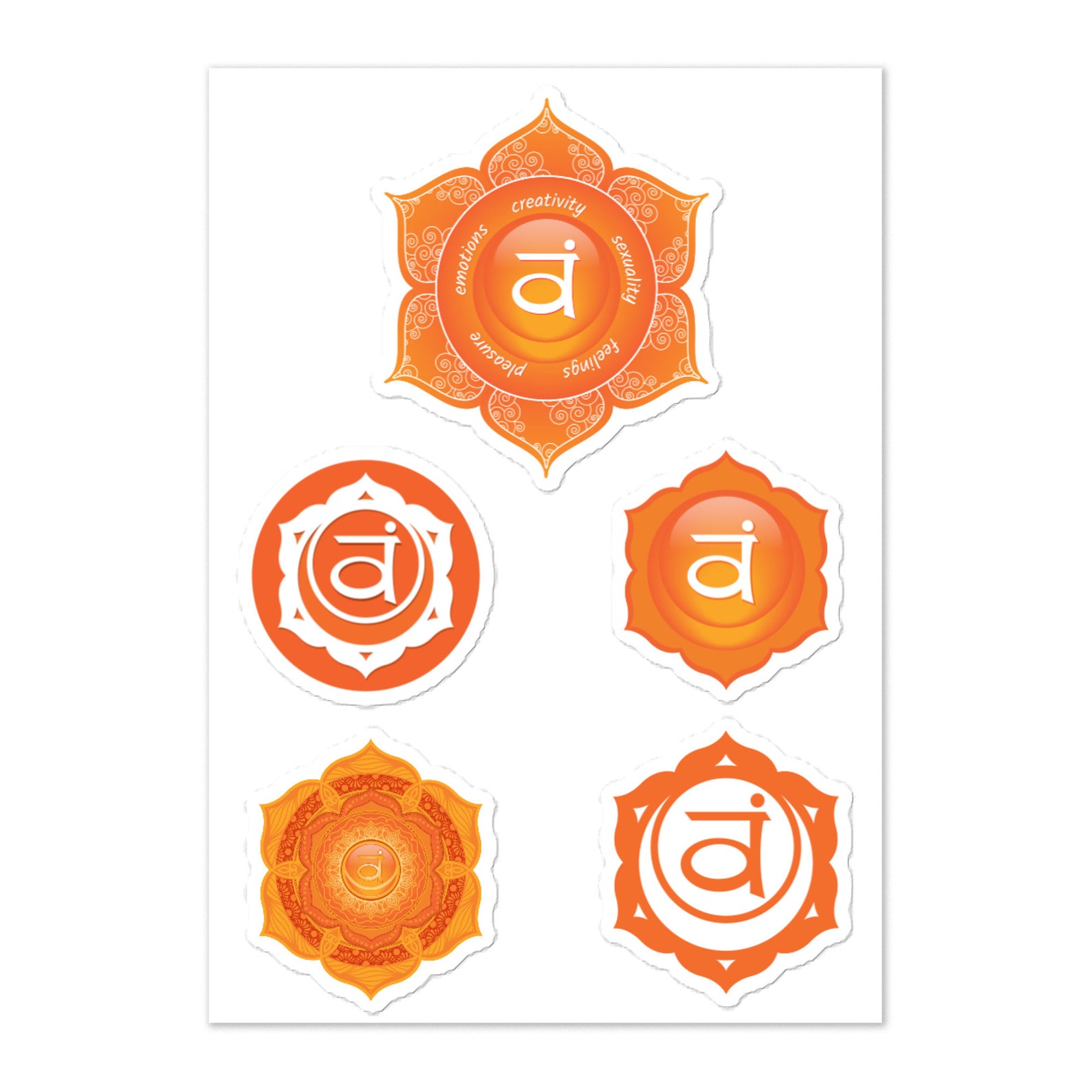 Sacral Chakra Sticker 5 Set - 06 - Etsy