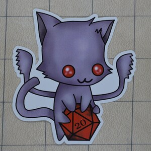 Displacer Kitty D&D D20 gaming Vinyl sticker