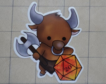 Minotaur D&D D20 gaming Vinyl sticker