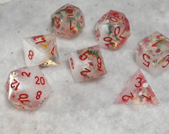 Holiday Resin Dice Set: Sharp Edge dice