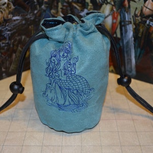 Dice Bag Mermaid Embroidered suede image 2