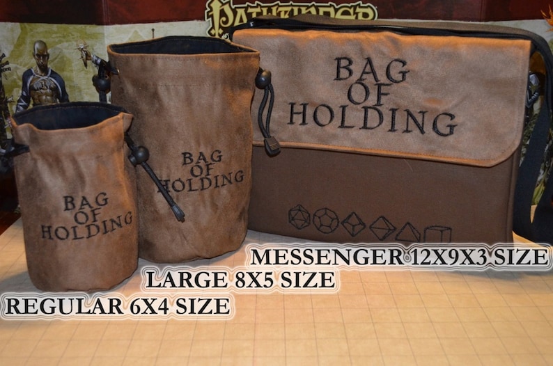 Dice Bag bag of holding Embroidered Suede image 4