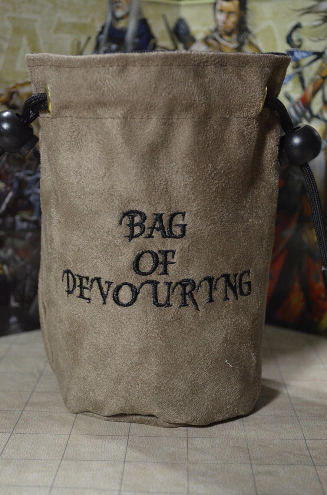 Dice Bag of Devouring Embroidered Brown Suede Etsy