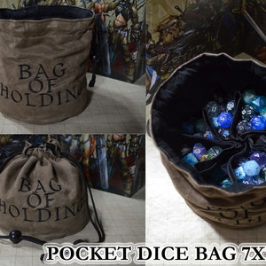 Dice Bag bag of holding Embroidered Suede image 5