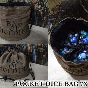 Dice Bag Wolf rolling D20 Embroidery gray Suede image 5